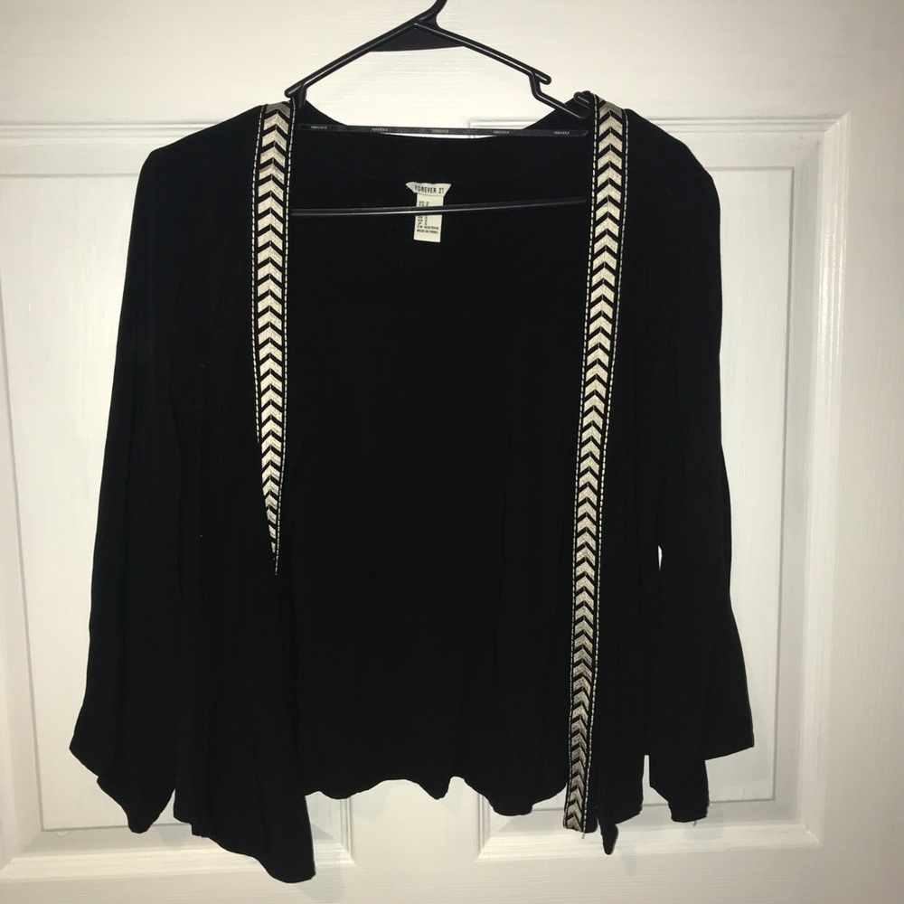 Black cardigan with beautiful cream detail